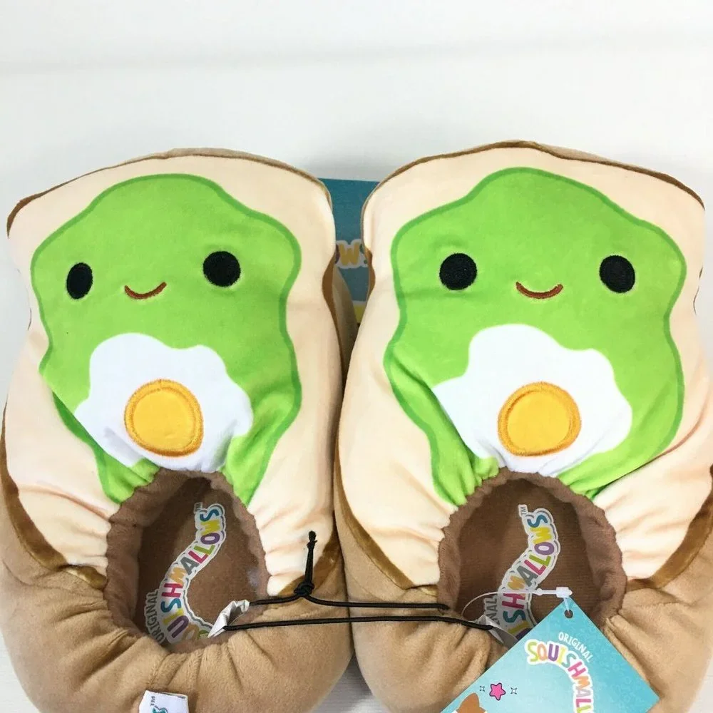 Squishmallows Girls Slippers Avocado Toast Size 2-3 Green